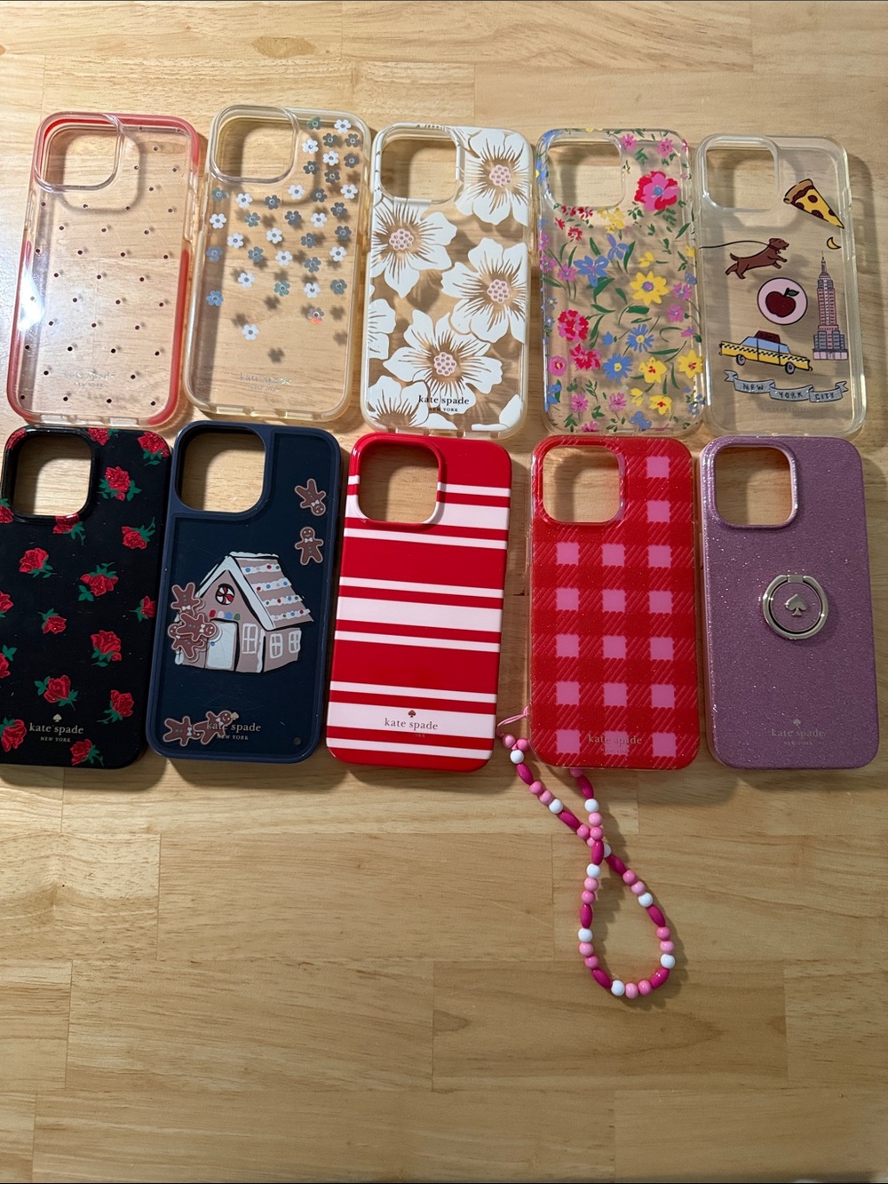 kate spade Floral, Red Stripe & Pink Glitter iPhone Case Bundle IPHONE 13 ProMax